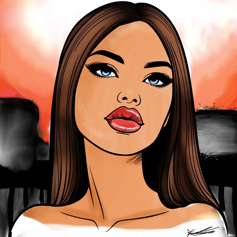 realistic woman with full lips