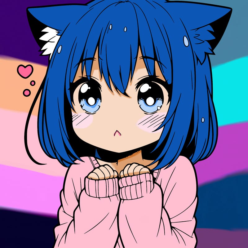 shy anime catgirl