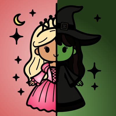 split princess and witch