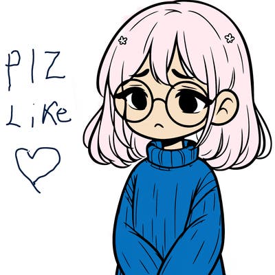sad girl with glasses in a sweater