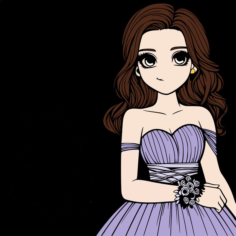 realistic girl with prom dress