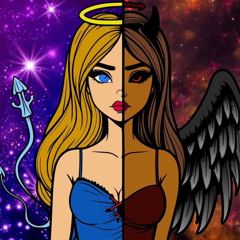 devil vs angel realistic girl