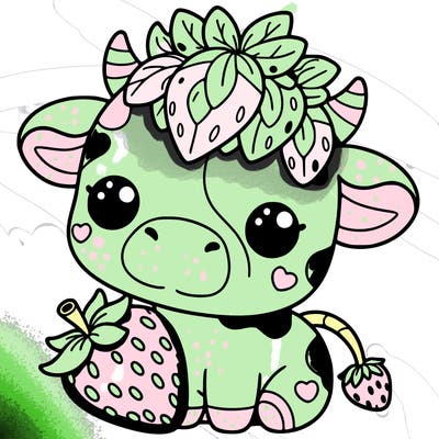 cute strawberry cow