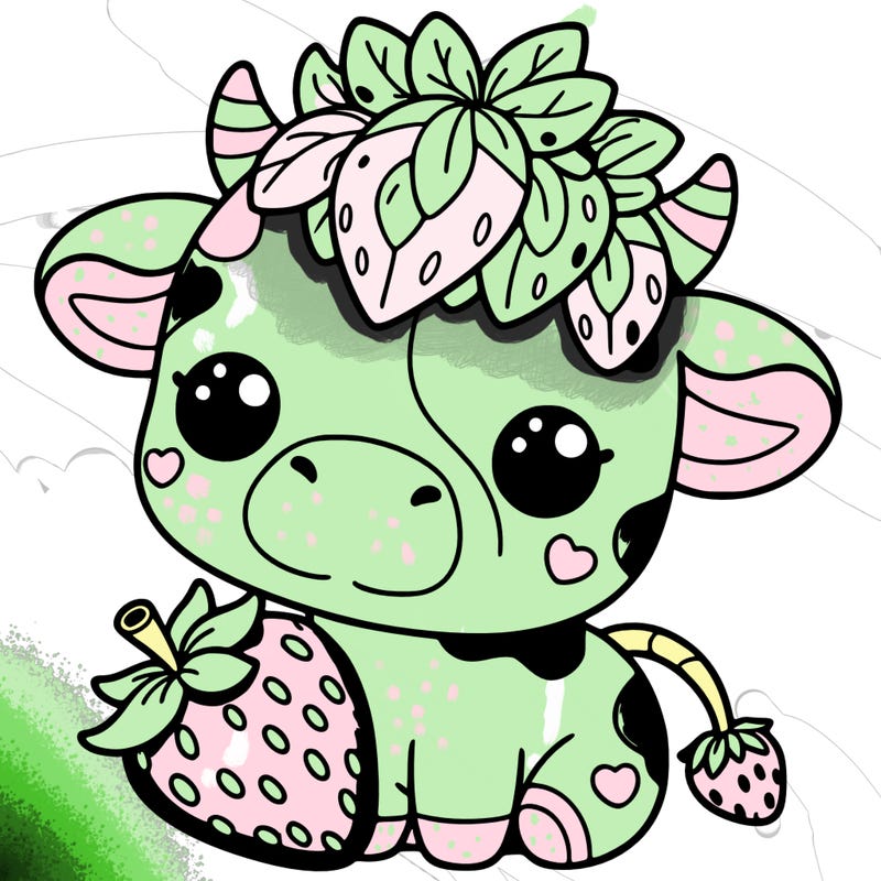 cute strawberry cow