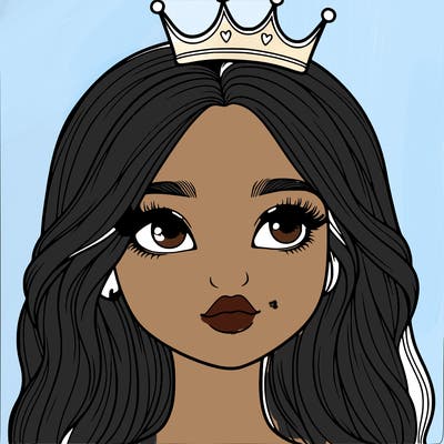 a realistic girl with a crown on