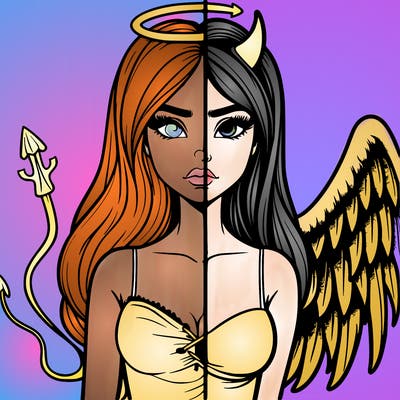 devil vs angel realistic girl