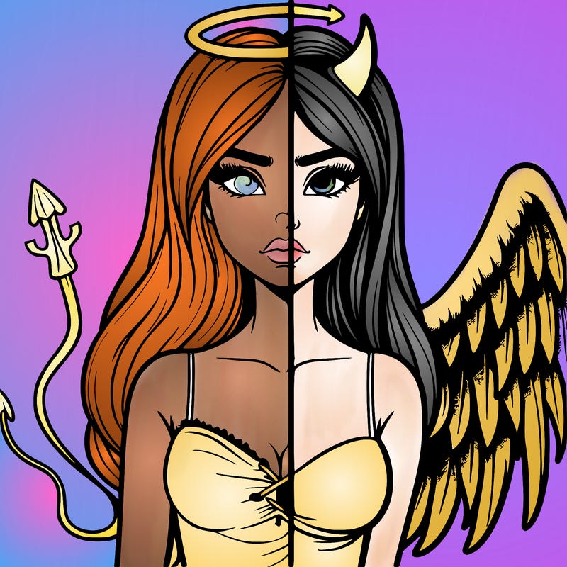 devil vs angel realistic girl
