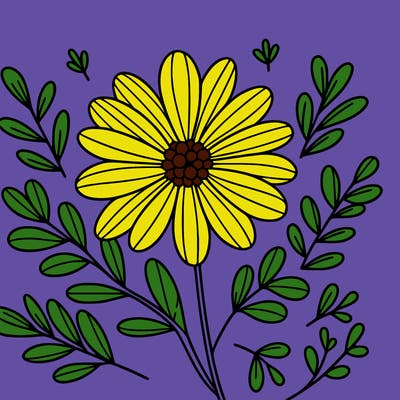 easy drawing of a flower