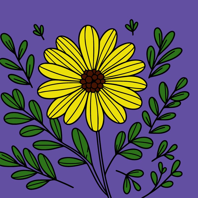 easy drawing of a flower