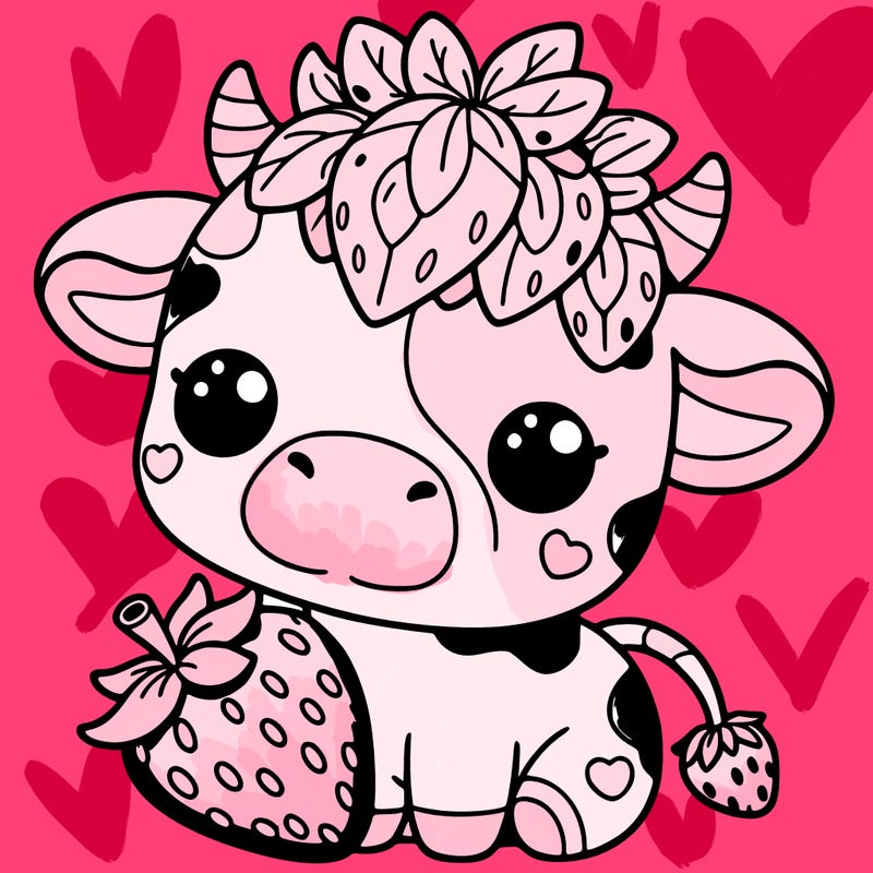 cute strawberry cow
