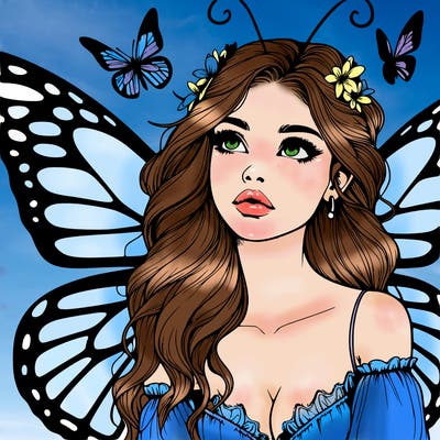 butterfly fairy realistic girl