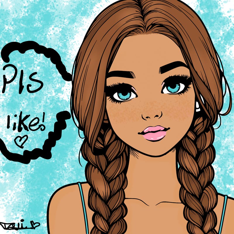 realistic girl with braids