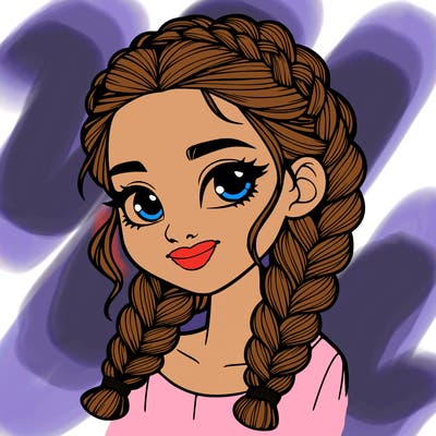 girl with braids realistic