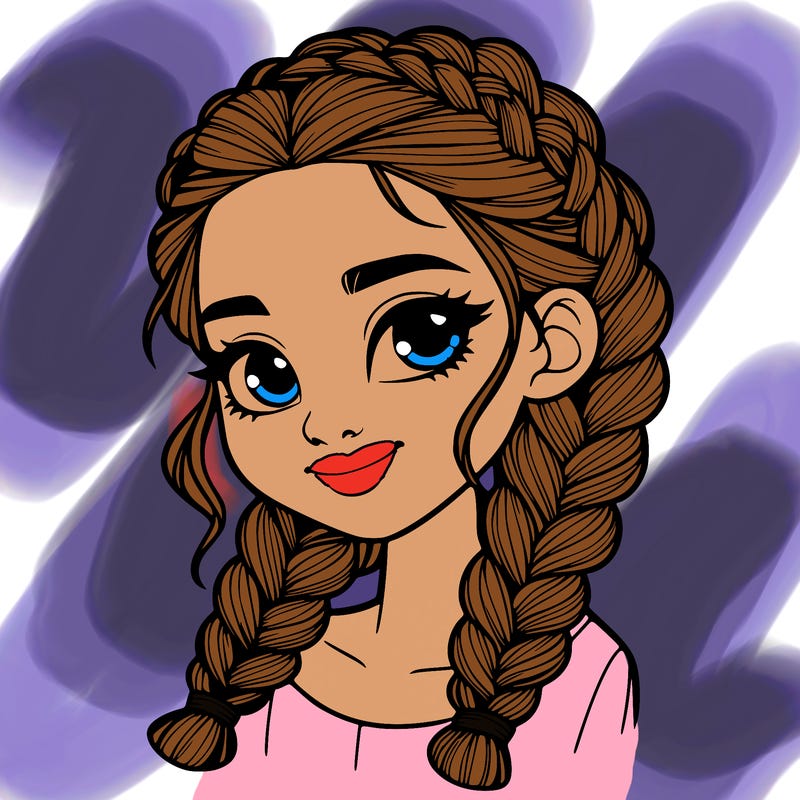girl with braids realistic