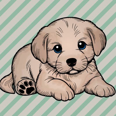 a cute realistic puppy