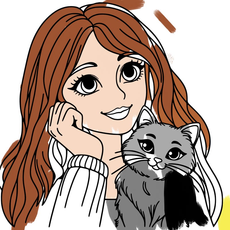 woman with cat