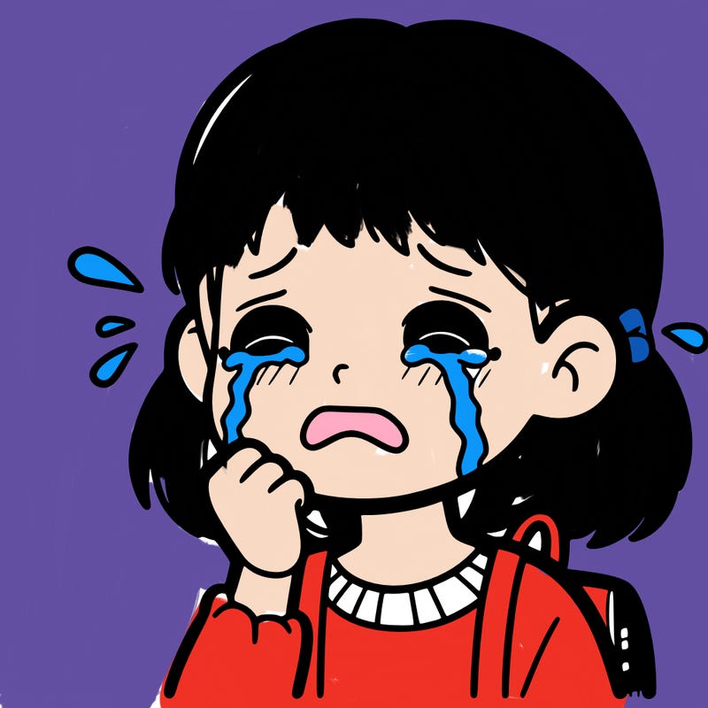 a girl crying