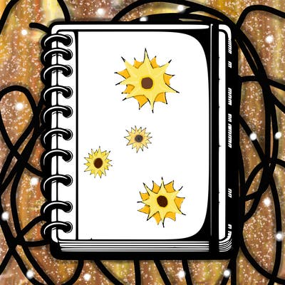 blank, realistic notebook
