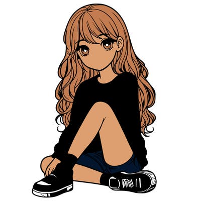 girl sitting realistic