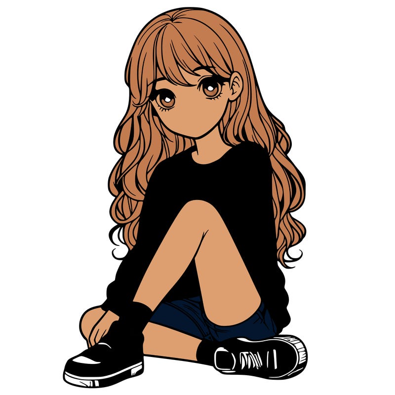 girl sitting realistic