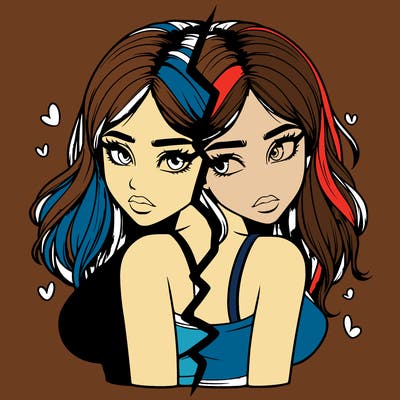 realistic girl split