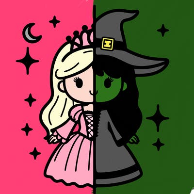 split princess and witch