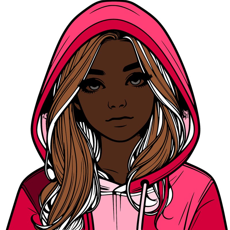 realistic girl with a hoodie