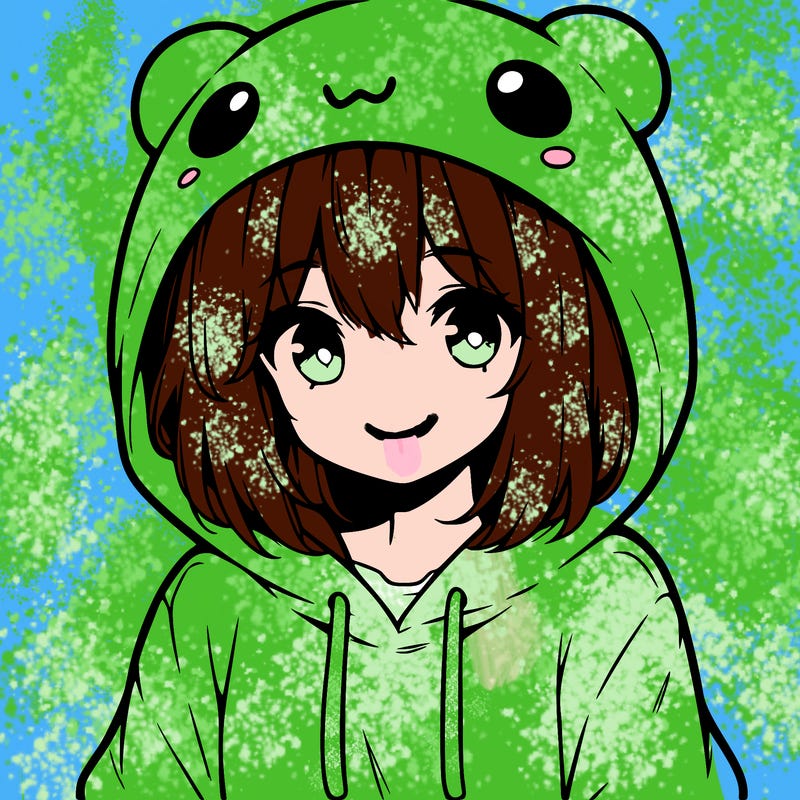 anime cute girl with hoodie