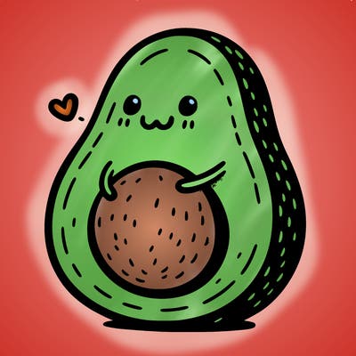 an avocado hugging an avocado
