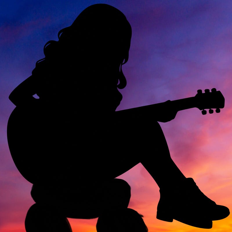 realistic woman play guitar
