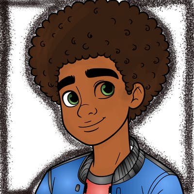teen boy with afro