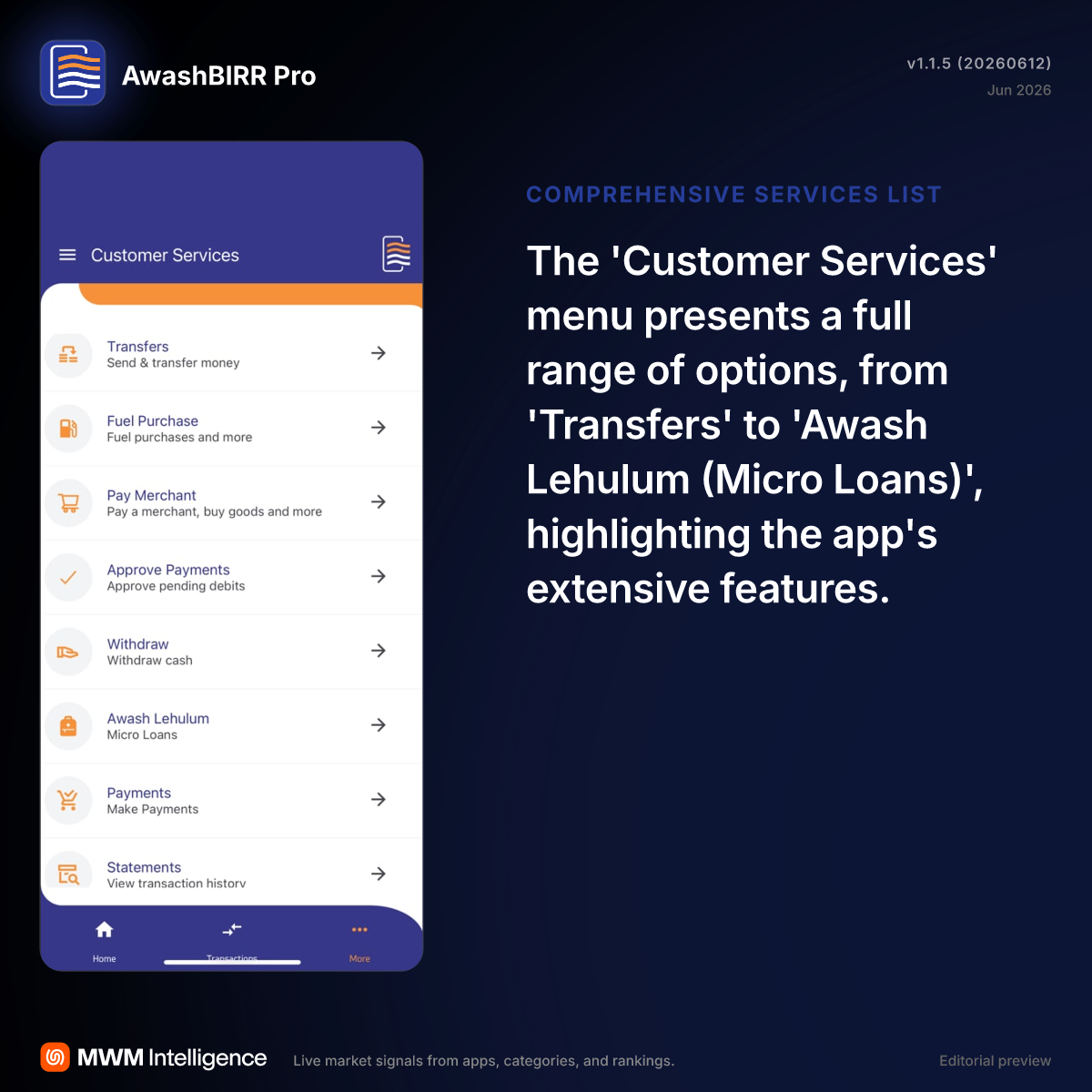 AwashBIRR Pro - Finance App | MWM