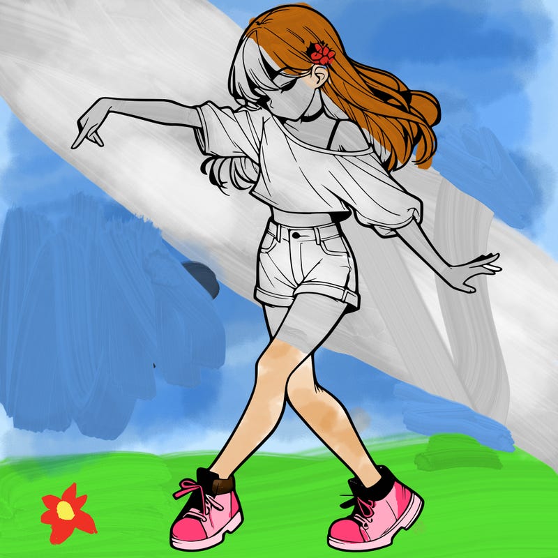 realistic girl danceing