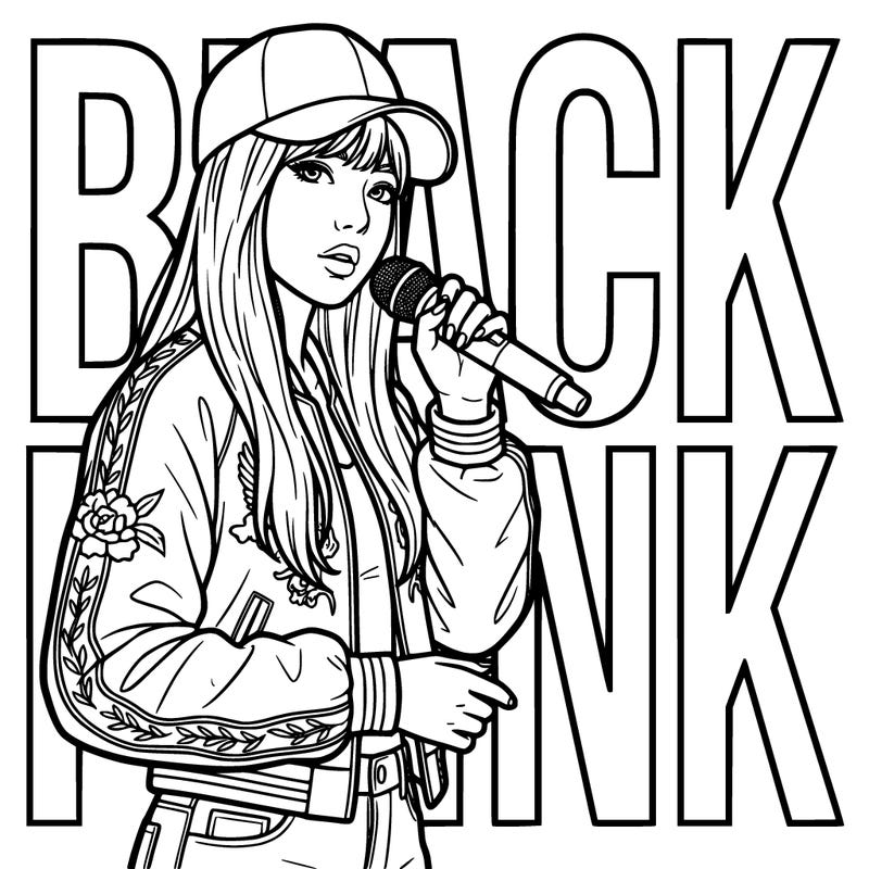 a k-pop singer and the background says black pink