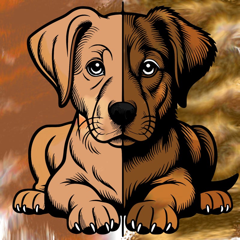 realistic dog split picture