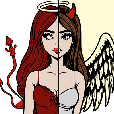 devil vs angel realistic girl