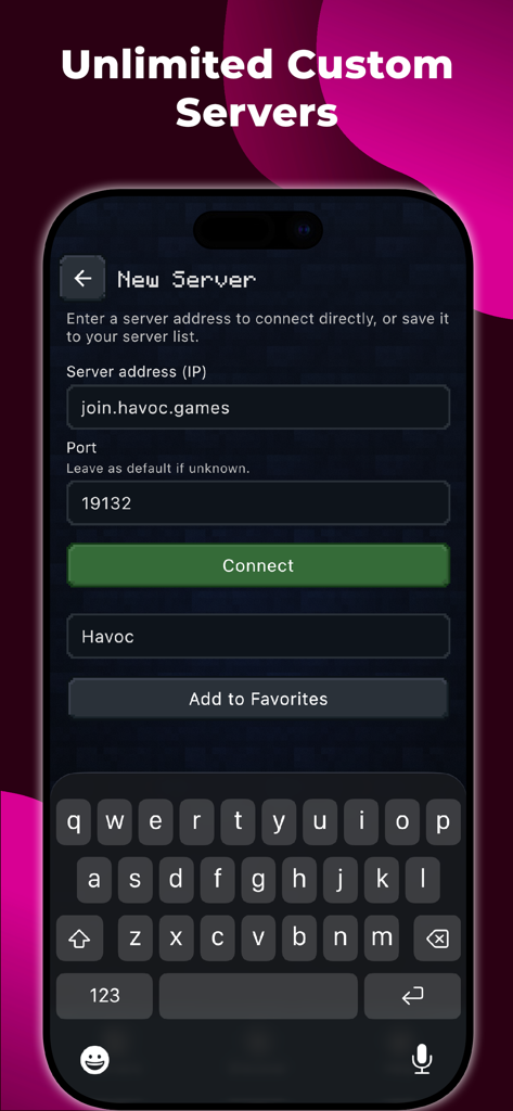 Bedrock Online - Interface for adding a custom Minecraft Bedrock server by IP address and port