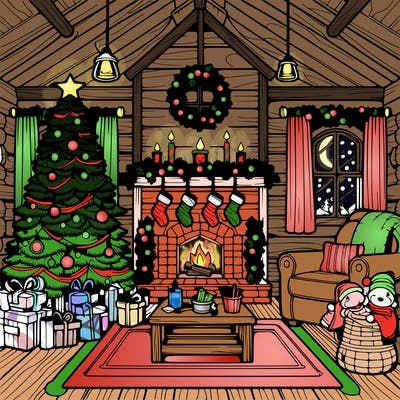 christmas house interior
