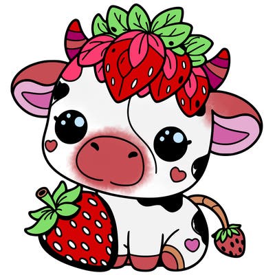 cute strawberry cow