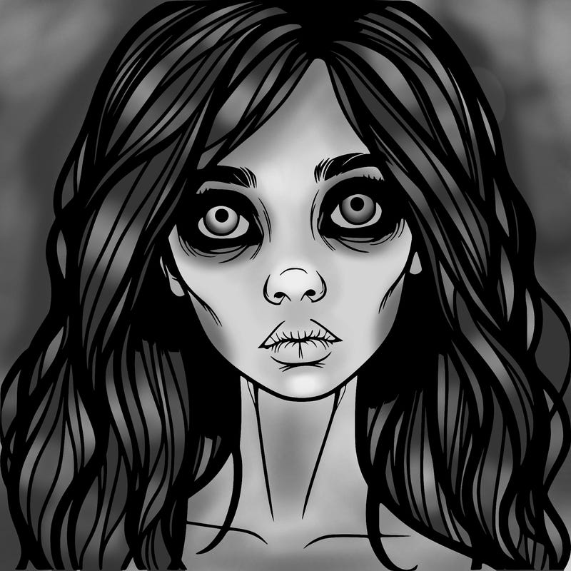 scary beautiful realistic girl