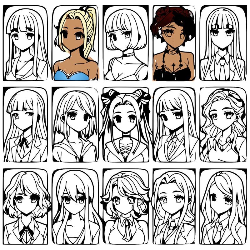 girls that look diffrent anime