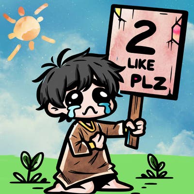 small poor toddler crying with sign that says 2 like plz