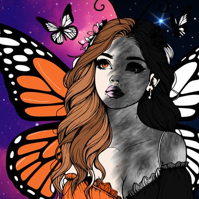 butterfly fairy realistic girl