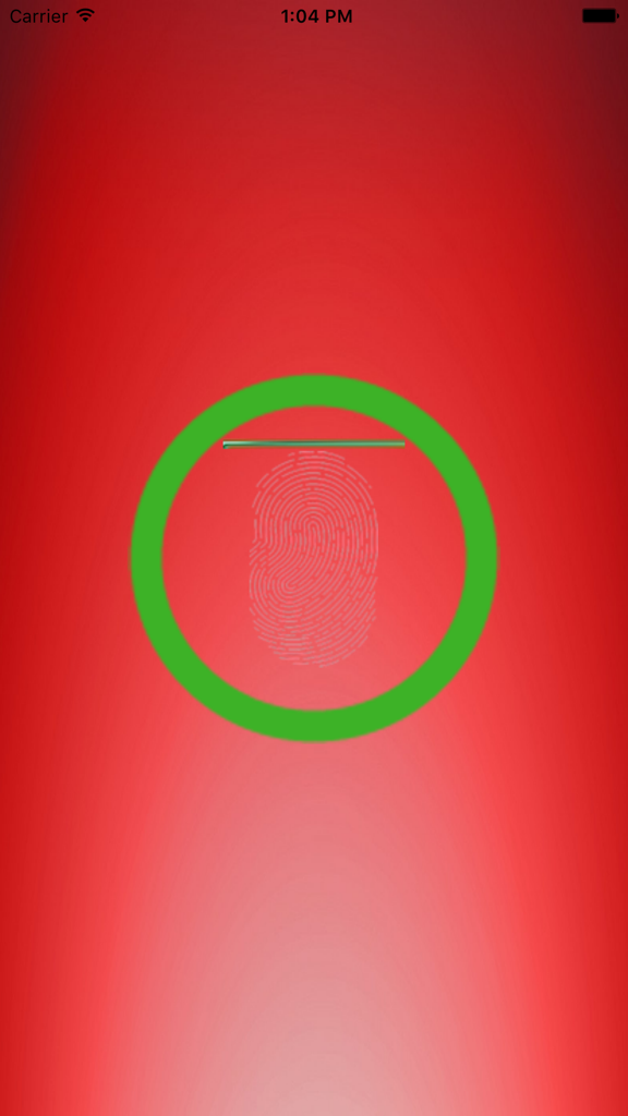 Interface de leitura de impressões digitais para a aplicação de partida Detetor de Amor Verdadeiro