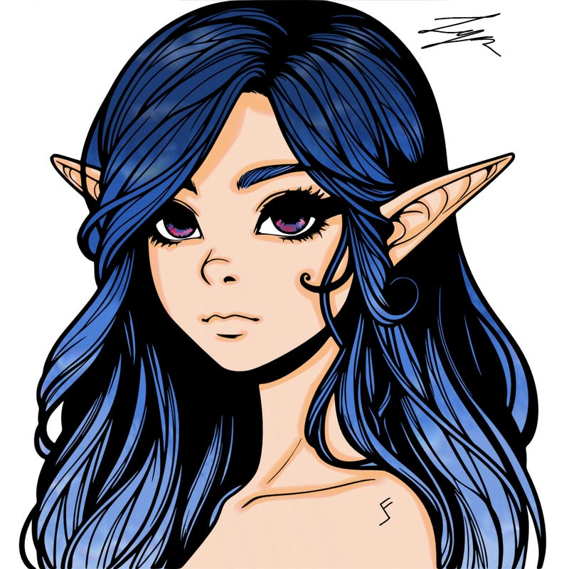 elf girl realistic dark fantasy