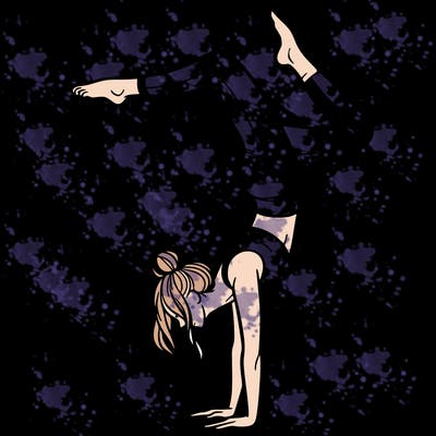a woman doing a handstand
