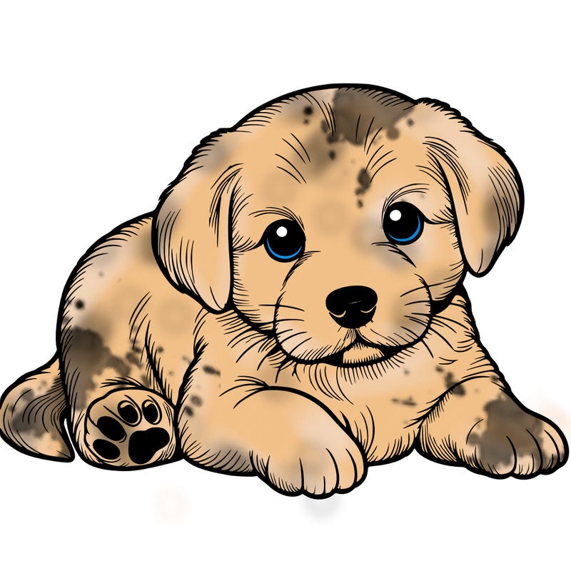 a cute realistic puppy