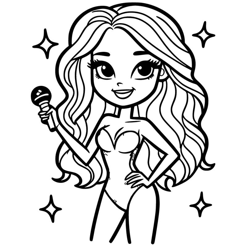 blonde popstar in a sparkly bodysuit