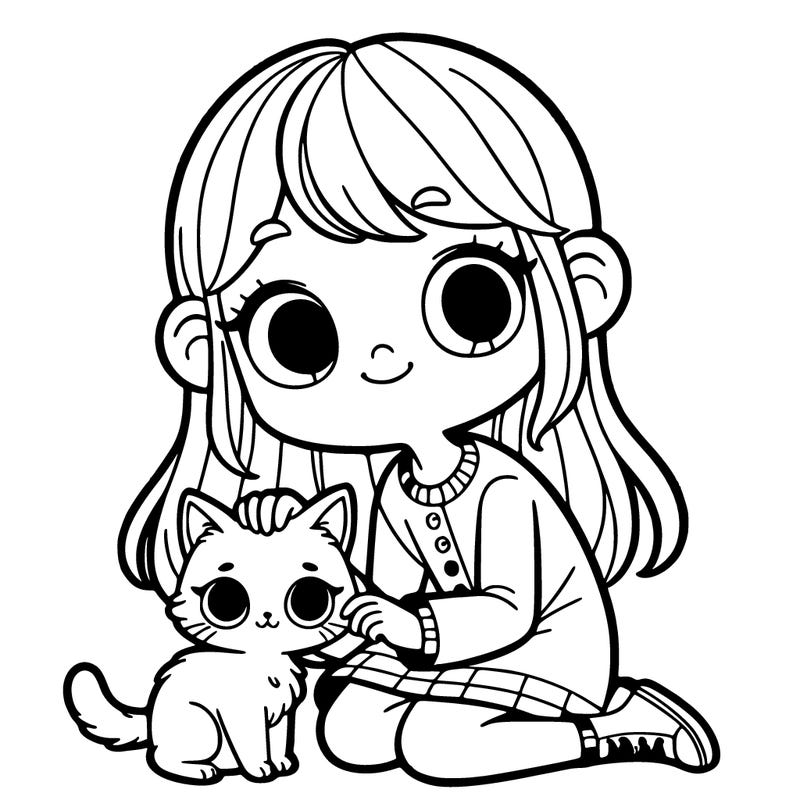 girl with cat