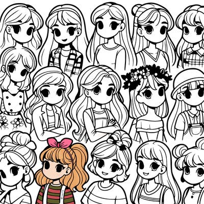 many different girls